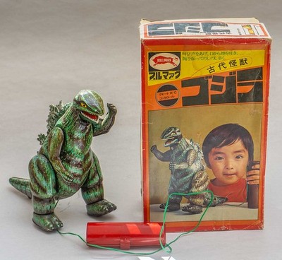RARE 1960S BULLMARK JAPAN GODZILLA WORKING BOXED