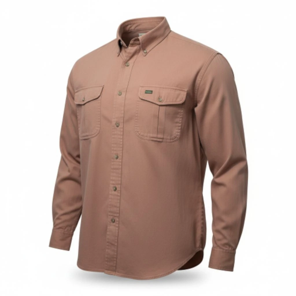 Tobruk Outdoors Shirt Mens L Rust Brown 100% Cotton Plaid Lined Workwear