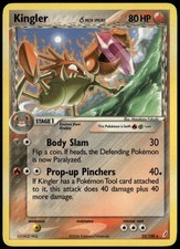 Kingler 22/100 Rare Crystal Guardians LP Pokemon Card