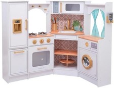 Kidkraft Ultimate Corner Wooden Play Kitchen with Lights Sounds, Play Phone an