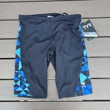 TYR Men's Durafast Elite Kalidescope Splice Jammer Blue/black Swim SZ 32 NWT