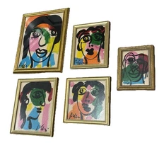 Peter Keil -  A Lot Of 5 Paintings Largest Being 13”x16” In Lovely Gold Frames.