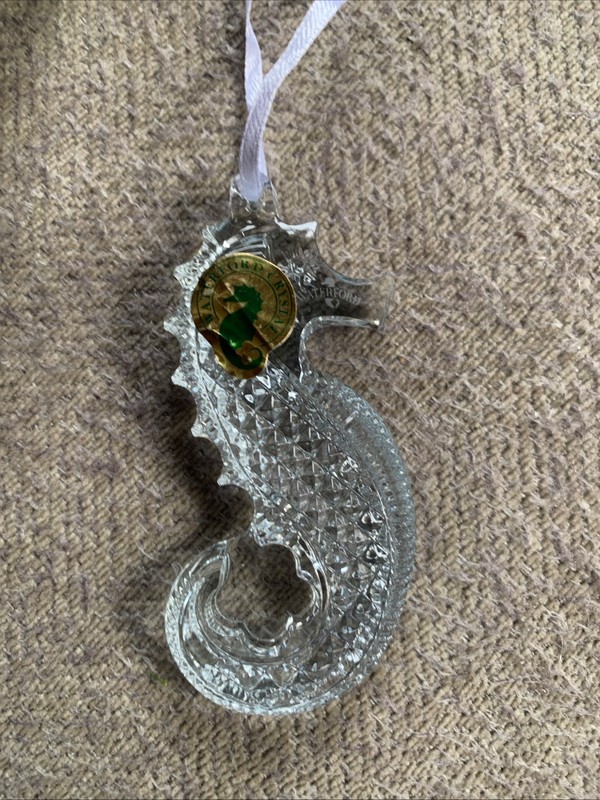 VINTAGE WATERFORD CLEAR CRYSTAL SEAHORSE ORNAMENT
