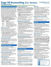 Sage 50 Accounting U.S. Version Quick Reference Training Card - Laminated Tutori