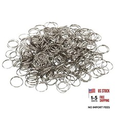 Mini Split Rings, 400 Pack 12mm/0.5" OD Split Circular Ring Stainless Silver