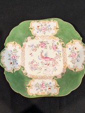 Minton Green Cockatrice Square Serving Platter &ndash; Hand-Painted English Bone China