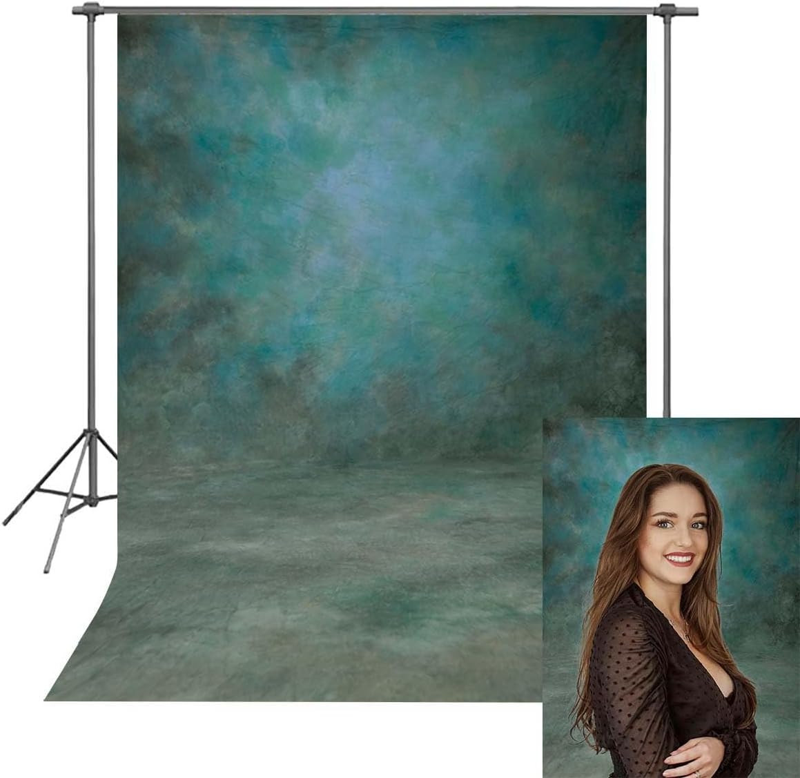 5x7ft Abstract Retro Green Photography Backdrop Microfiber Portrait Background