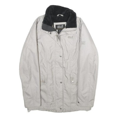 JACK WOLFSKIN Damen Jacke beige UK 12 Polyester Outdoor Reißverschluss uni