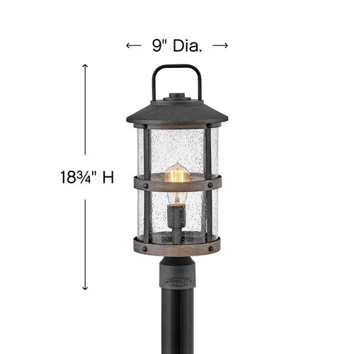 Hinkley Lighting 2687-LL Lakehouse 1 Light 18.75" Tall Post Light - Black - Picture 3 of 4