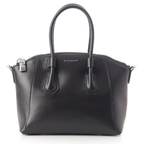Givenchy Antigona Sport Mini Black Leather 2Way Shoulder Bag Auth