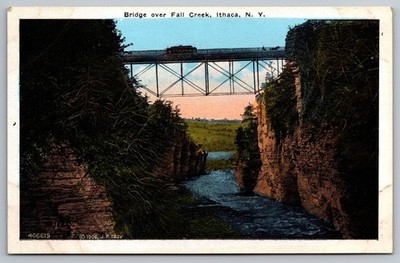 Bridge over Fall Creek. Ithaca, NY Postcard