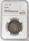 1861 SEATED LIBERTY HALF DOLLAR NGC XF 40