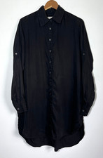 Women's Tribe Kelley Long Tunic Shirt Black Made in USA Sz M