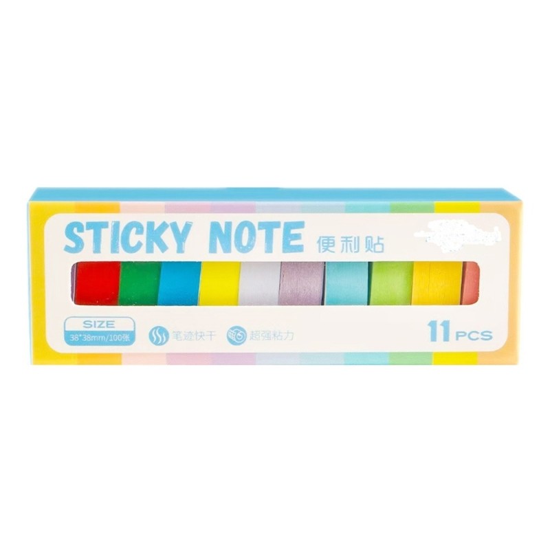 11 Pcs Coloured Index Tabs Simple Stickier Note Adhesive Stickier Pad Memos Pad