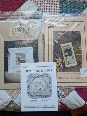 The Drawn Thread Little Lamb Sleeping Crosstitch Pattern Plus 2 Extra Pattern...