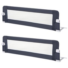 2PCS 60" Toddler Foldable Bed Rail w/Adjustable Safety Strap Bedrail Guard Grey