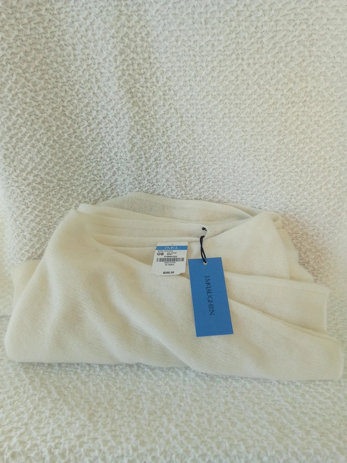 J McLaughlin Cashmere Rossi Cape Poncho Wrap Sweater Off White Womens NWT!