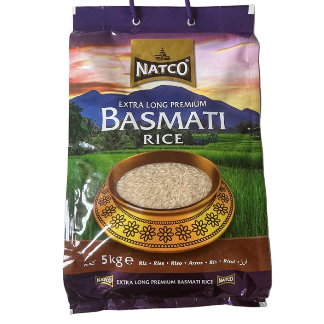 Natco extra long premium basmati rice 5kg BBD 7/27