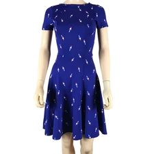 Unique Vintage Gwynnie Bee Red White Blue POPSICLE Print Dress XS