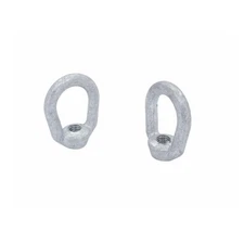 2 Pc Hot Dipped Galvanized 5/16" Thickness Eye Nut With 3/8"-16 Tap 1250 Lbs WLL