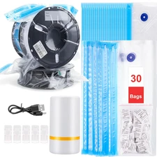 30 PCS Filament Storage Bags with Electric Auto Pump Kit-Includes 30 Vacuum Stor