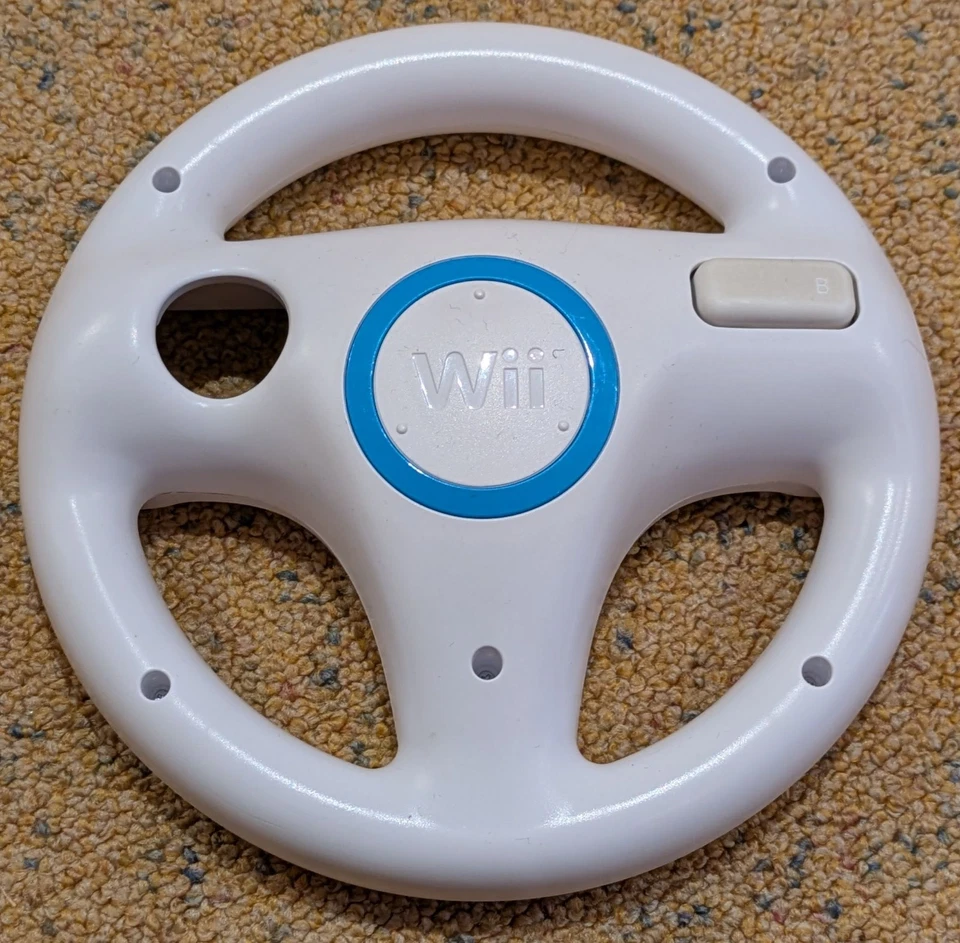 Original Nintendo Wii Wheel RVL-024 weiß Racing Lenkrad Controller Zubehör