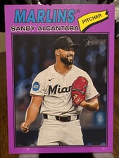 Sandy Alcantara 2026 Topps Heritage #76 Light Purple Miami Marlins