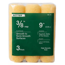 9 In. X 3/8 In. High-Density Polyester Knit Paint Roller Cover 3-Pack 