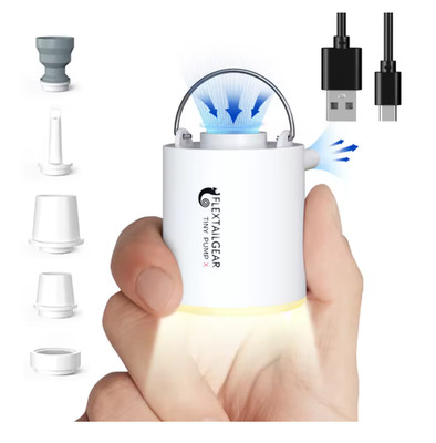 FLEXTAIL Portable Air Pump, Mini Camping Pump with Light, USB-C Charging
