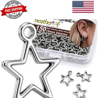 Star harms for Jewelry Making Silver Tibetan Star Moon Snowflake Pendants Non...