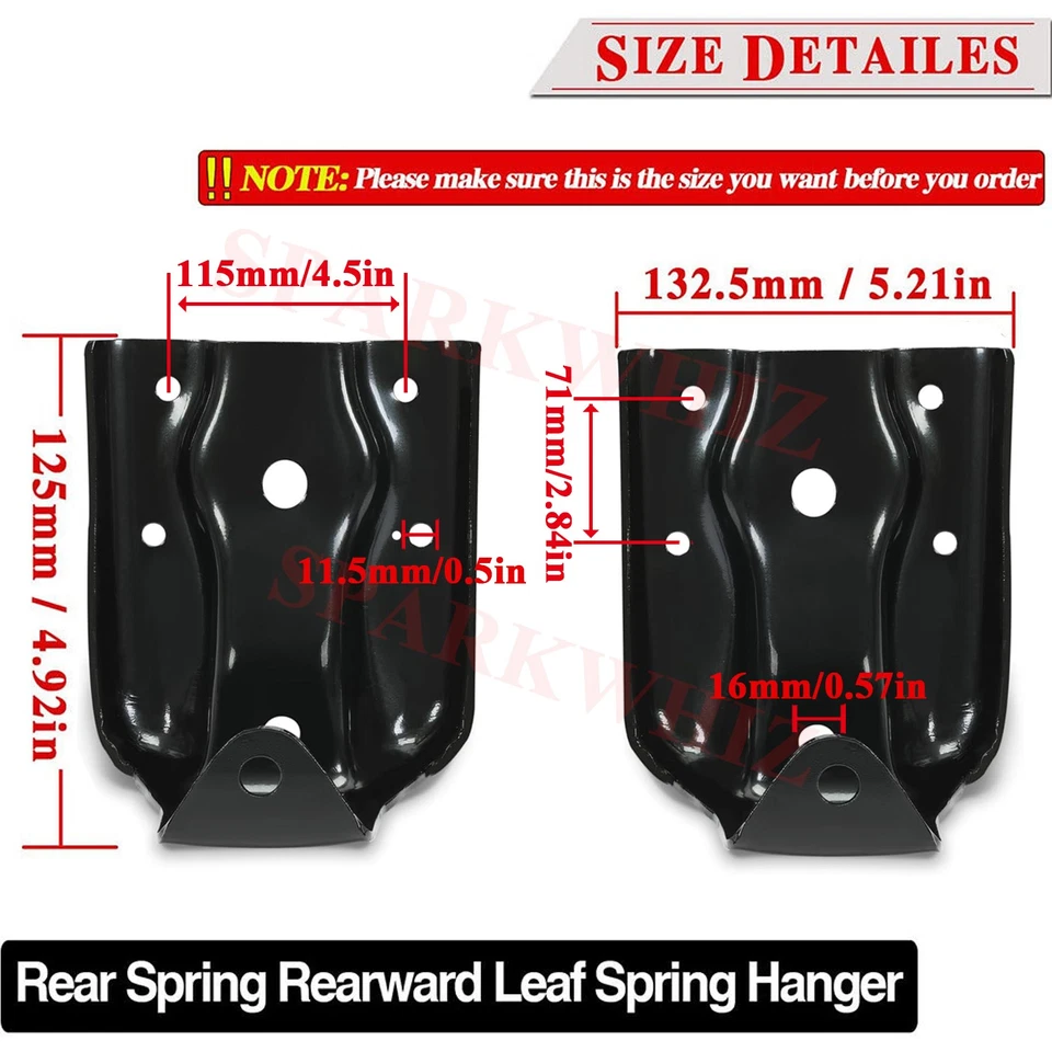 NEW Rear Leaf Spring Hanger Bracket and Shackle Kits For GMC Sierra 1500 HD 2006 Foto 3 de 4