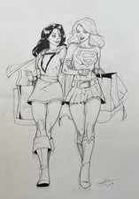 Mary Marvel and Supergirl Original Comic Art by Danny Kim 11x17 | eBay US (Buy It Now)