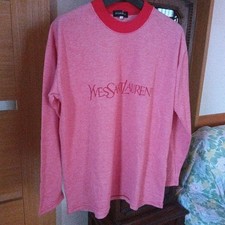 Yves Saint Laurent Red Pink Long Sleeve Cut & Sew MA Men's