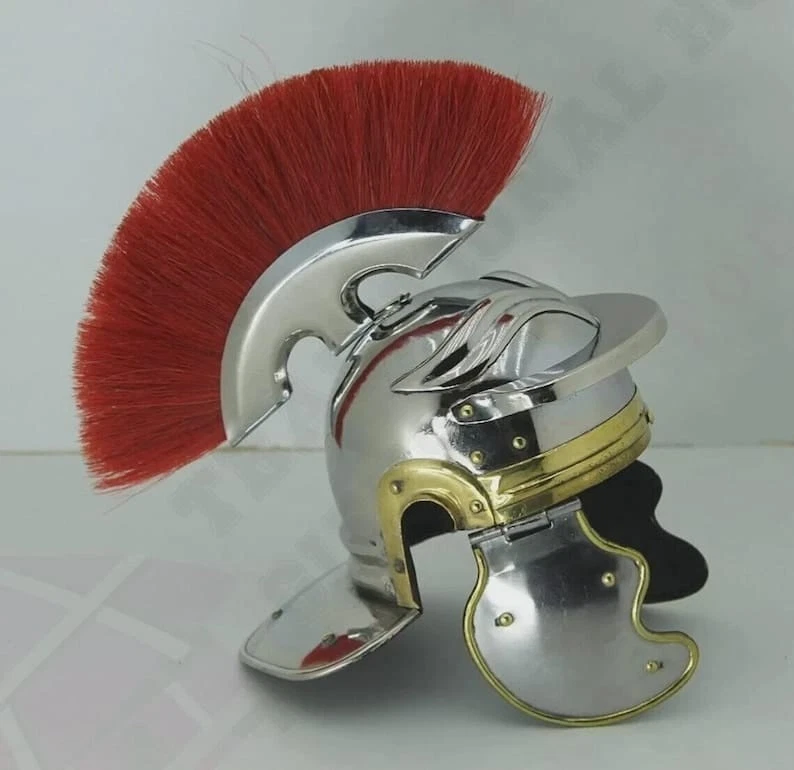 Armadura romana Lorica Segmentata con casco: juego de disfraces LARP de acero Foto 4 de 4