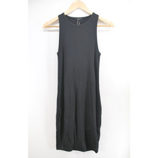 Quince Tencel Rib Knit Sleeveless Black Mini Dress Women's Size S