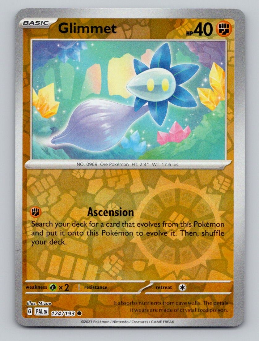 Glimmet 124/193 Common Paldea Evolved Pokemon Reverse Holo Near Mint