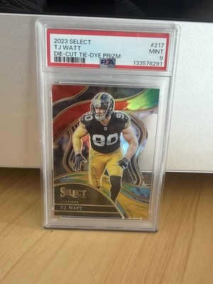 2023 Panini Select - T.J. Watt #217  Die-Cut Tie-Dye Prizm /25