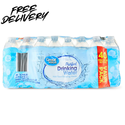 #ad Great Value Purified Drinking Water 16.9 Fl. Oz. 40 Count Free Shipping... $5.49