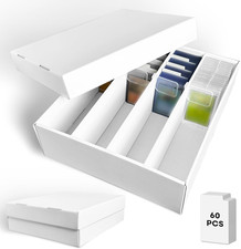 2 Pack Trading Card Storage Box 4 Row Cardboard Organizer with Dividers