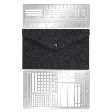 Stainless Steel Journal Stencil Template Set Planner Drawing Stencils with Bag