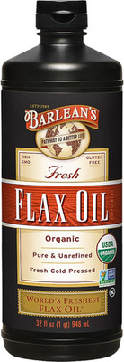 Organic Flaxseed Oil Liquid Supplement, Cold Pressed, 7,640Mg ALA Omega-3 per Tb
