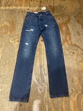 Ladies Levi's 501 navy blue jeans #denim 150th anniversary  #distressed