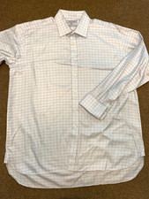 Charles Tyrwhitt Dress Shirt Mens 17.5/36 French Cuff Check Plaid Long Sleeve