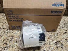 Box of 3 Brother DK-2205 Continuous Paper Label Roll White 62mm x 30.4m NEW