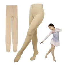2-in-1 Footed Figure Skating Tights, Dance Tights, Fleece 900 fabric plus thi...