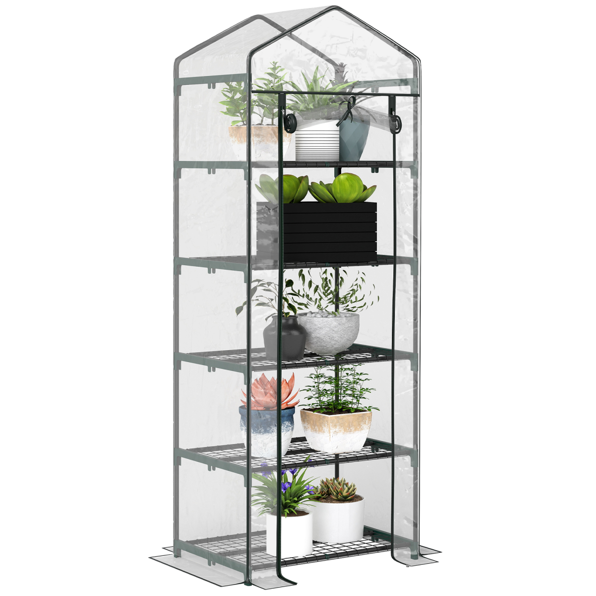 Mini Greenhouse with Shelves and Cover 5 Tier Portable Plant House Cold Frame - Image 2