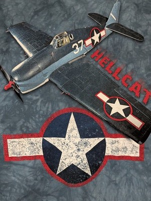 Smithsonian By The Mountain Men's T-shirt Blue ''Grumman F6F Hellcat XL #5870