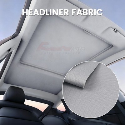 Gray Flat Knit Headliner Fabric Foam Backed for Car Roof Liner Repair 144''x60''