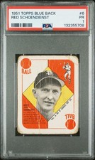 1951 TOPPS BLUE BACK #6 RED SCHOENDIENST PSA 1