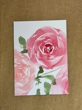 ACEO original artist trading cards watercolor flowers floral trade pretty garden